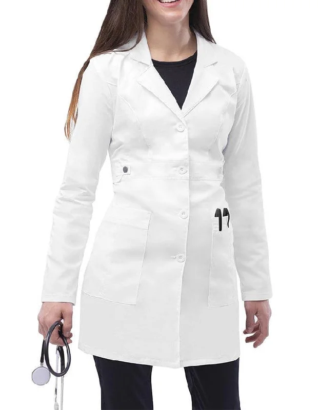 stylish business coats for women -Adar Pop-Stretch 36 Inch Women's Tab-Waist Lab Coat