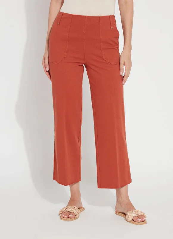 women's pinstripe trousers -Athena Wide Leg Crop (26" Inseam)