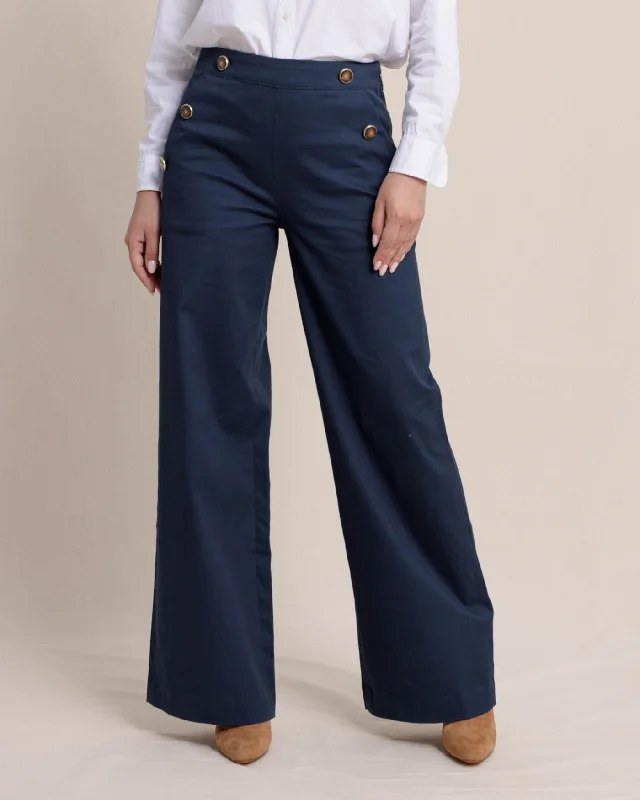 women's satin joggers -Thalia Sailor Pant