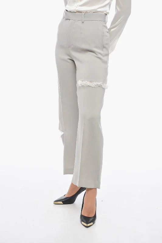 women's lightweight culottes -Undercover 4 Pocket Cut-out Pants with Lace Details