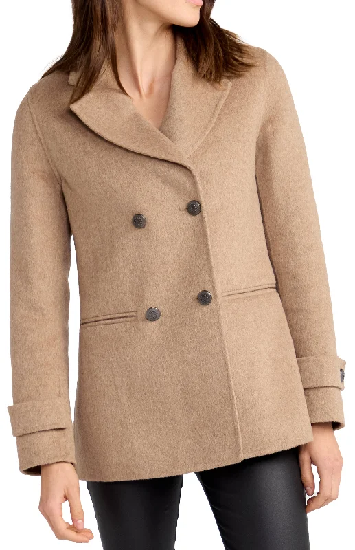 women's faux fur coats -Forget You Military Peacoat