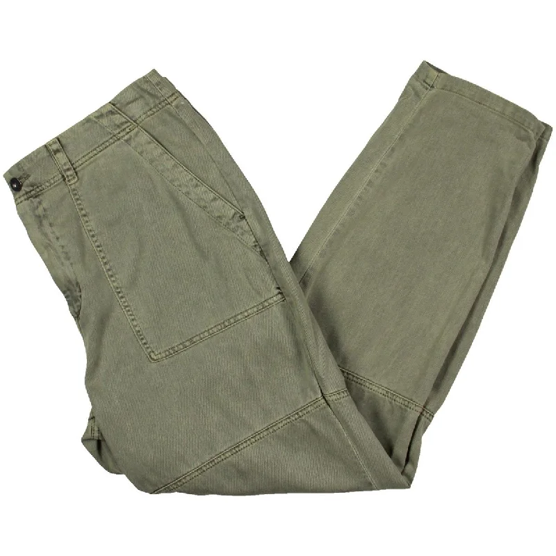 women's wool trousers -Cloth & Stone Womens High Rise Cuffed Cargo Pants