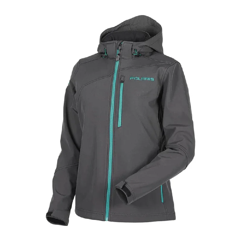 women's elegant evening coats -Polaris Softshell Jacket Teal/Gray