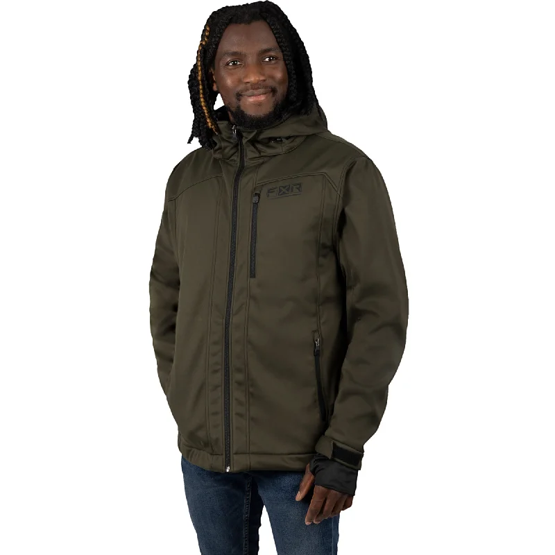 women's hooded raincoats -FXR Renegade Softshell Jacket Army/Black Green