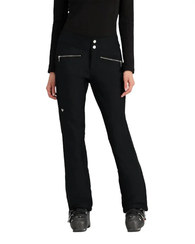 women's stretchy jeggings -Clio Softshell Pants In Black