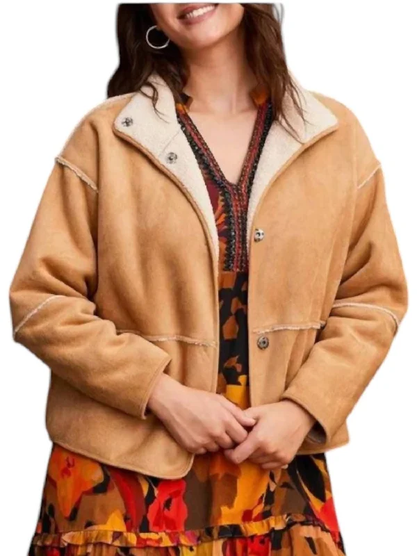 women's slim-fit trench coats -Snap-Up Reversible Coat In Brown