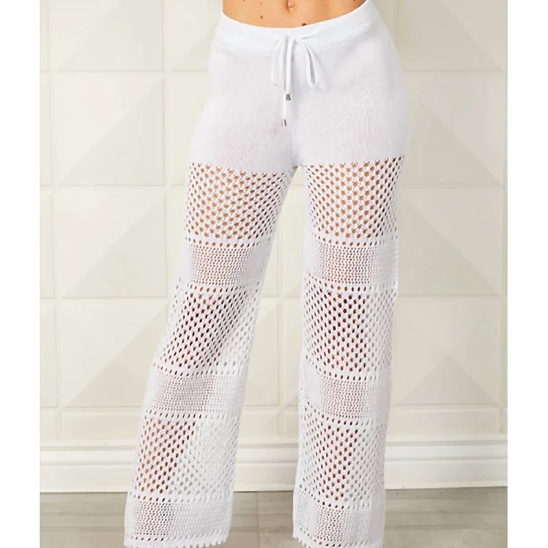 women's slouchy trousers -French Kyss - Crochet Pant