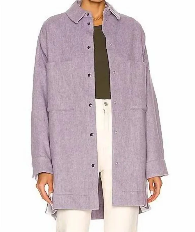 women's slim-fit trench coats -Bardak Coat In Lilac