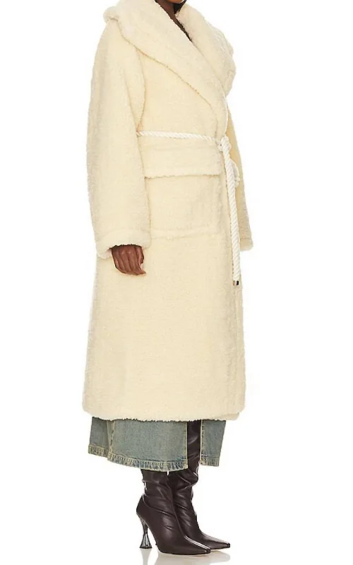 women's military-style coats -Marianna Gabriella Robe Coat In Wheat