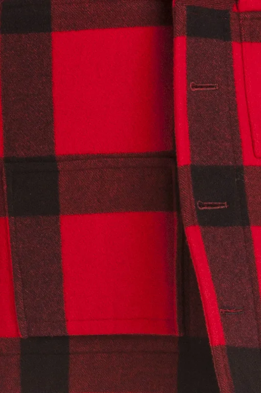 women's cape-style jackets -Ralph Lauren - Red & Black Plaid Cashmere Coat - US 4