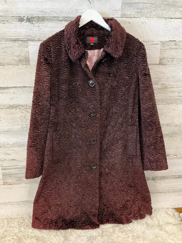 stylish velvet coats for women -Coat Faux Fur & Sherpa By Gallery In Maroon, Size: L