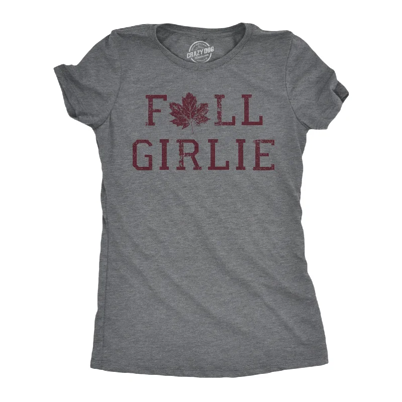 ladies' graphic T-shirts -Fall Girlie Women's T Shirt