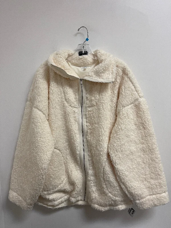 ladies' casual cargo jackets -Coat Faux Fur & Sherpa By Cmb In Cream, Size: 2x