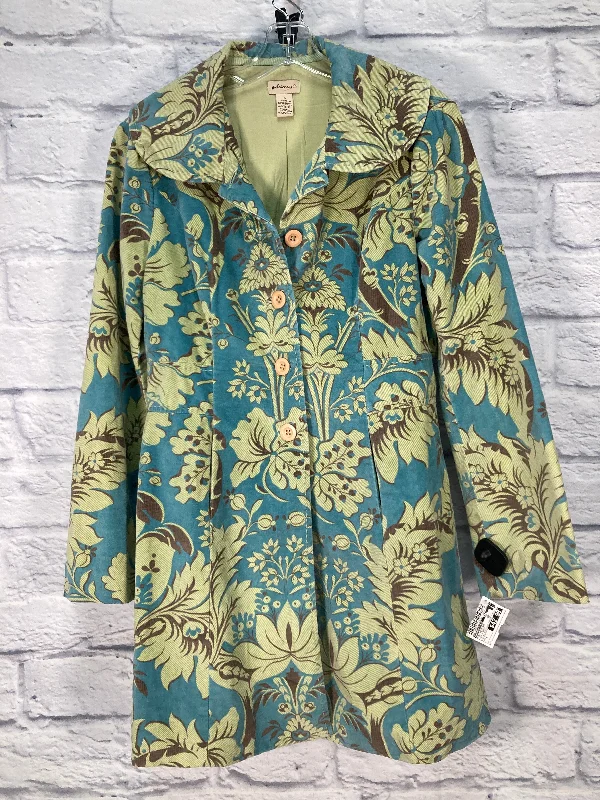 women's elegant evening coats -Coat Designer By Anthropologie In Blue & Green, Size: S