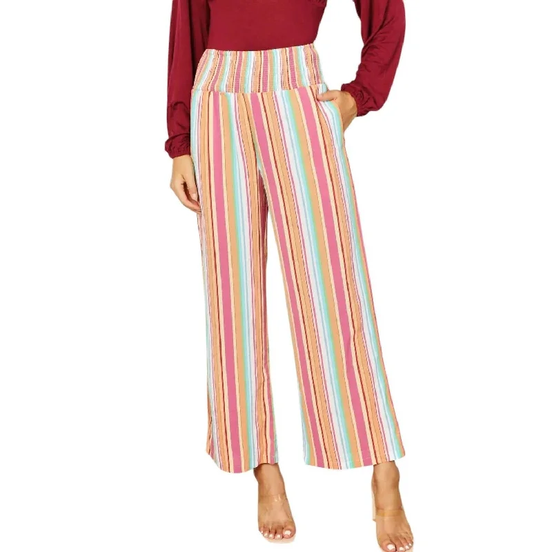 stylish joggers for women -Double Take - Chic Striped Pants With Pockets