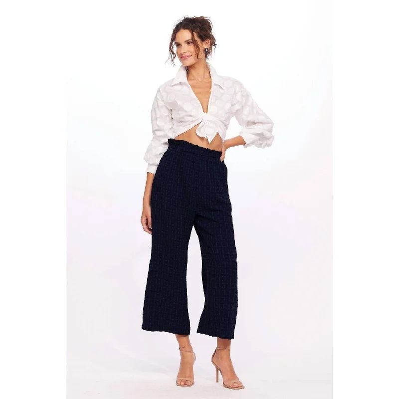 women's vegan leather trousers -Eva Franco - Adalyn Cropped Pants