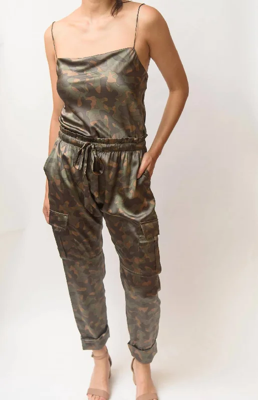 women's wrap-around skirts -Carmen Cargo Pant In Camo