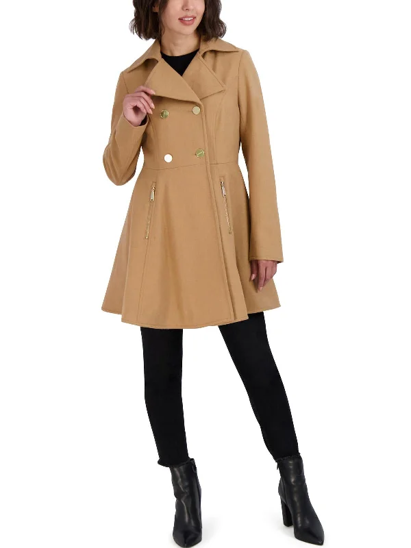 women's stretch-fabric jackets -Womens Wool Blend Midi Overcoat