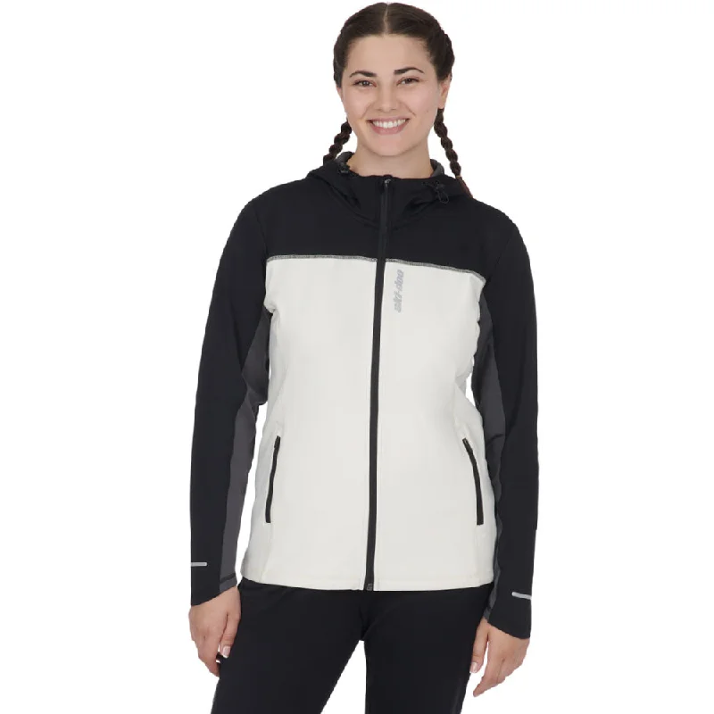 women's reversible jackets -Ski-Doo Women's Hybrid Zip-Up Tech Fleece Snowmobile Jacket Grey