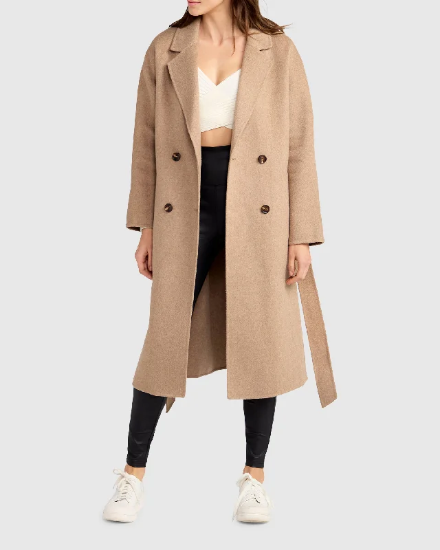 women's cape-style jackets -Standing Still Belted Coat