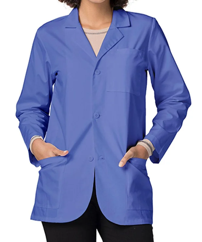 ladies' long trench coats -Adar 31 Inch Unisex Ceil Blue Consultation Coat