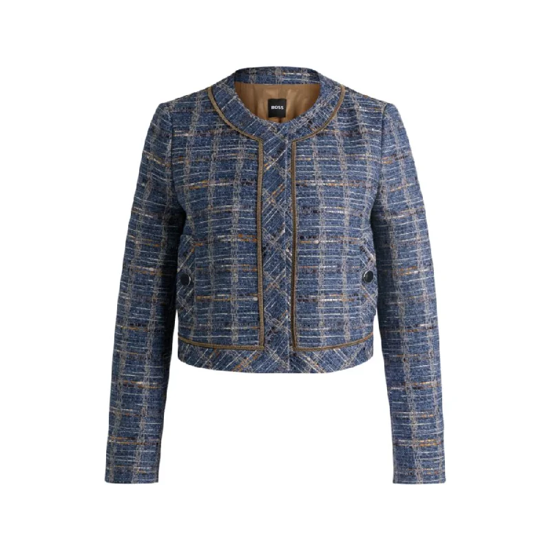 ladies' classic trench coats -Regular-fit jacket in check tweed