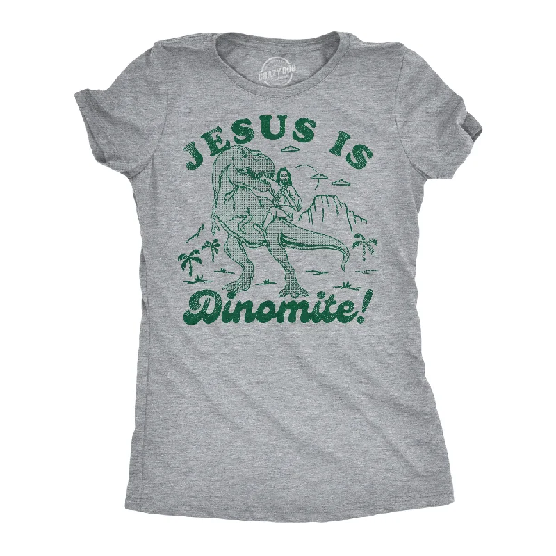 women's frill tops -Jesus Is Dinomite Women's T Shirt