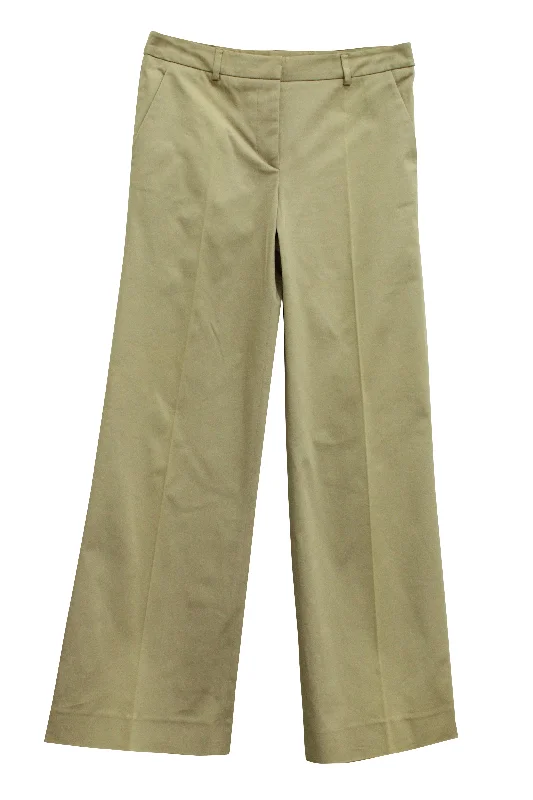 ladies' asymmetrical skirts -Red Valentino Flare Pants in Beige Cotton