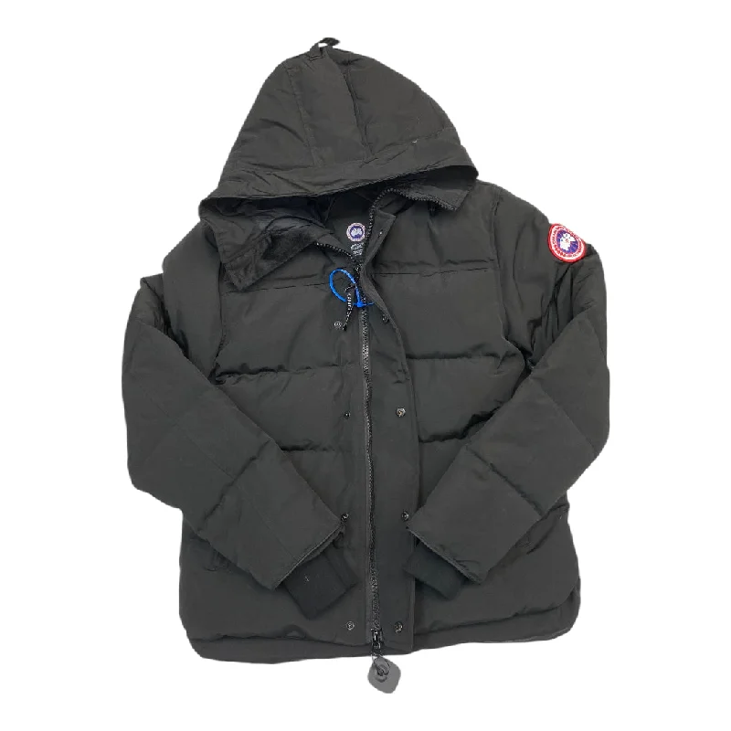 trendy quilted longline coats for women -Coat Luxury Designer By Canada Goose In Black, Size: L