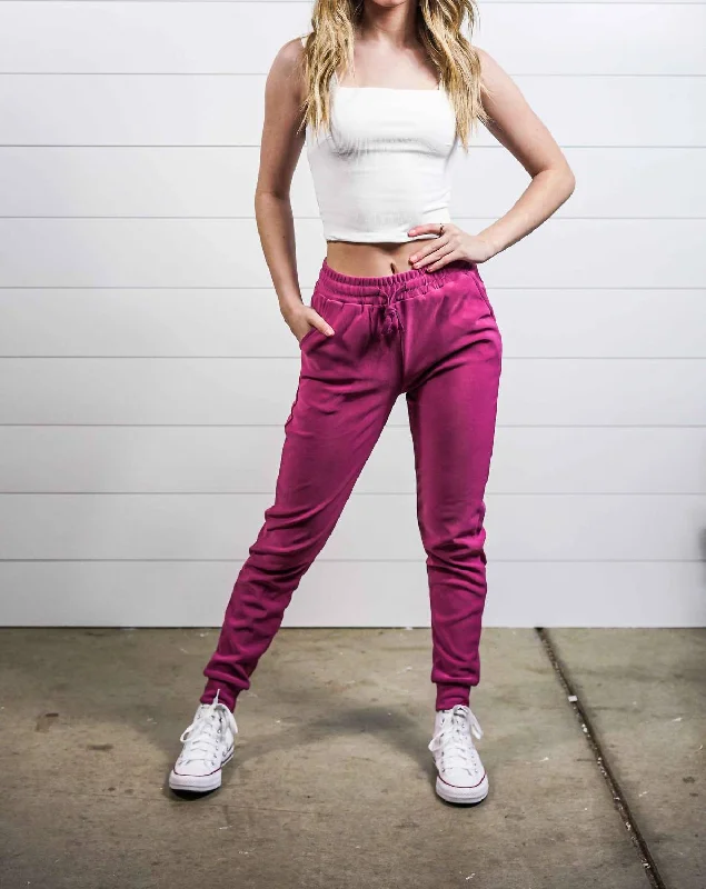 stylish maxi skirts for women -Women's Joggers In Raspberry