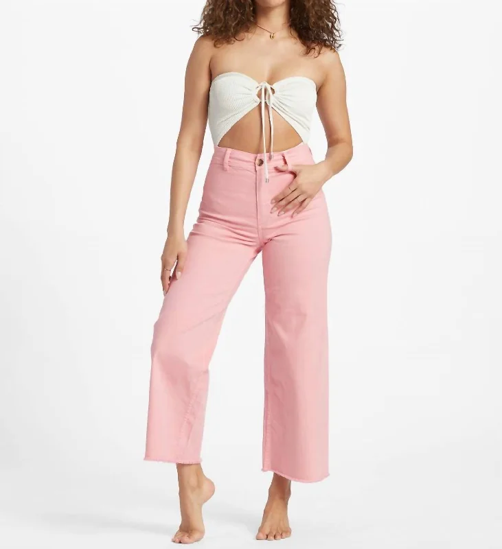 women's slit-leg trousers -Free Fall High-Waist Pants In Flamingo