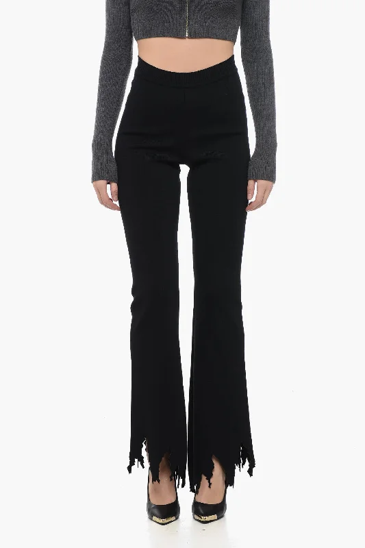 women's tapered trousers -J.W.Anderson Stretchy High Waist Pants with Laser-Cut