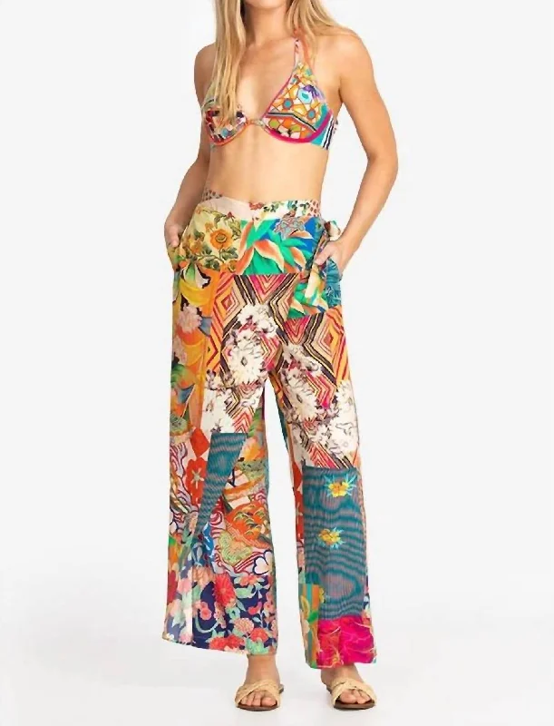 women's casual summer shorts -Side Wrap Pant In Multi