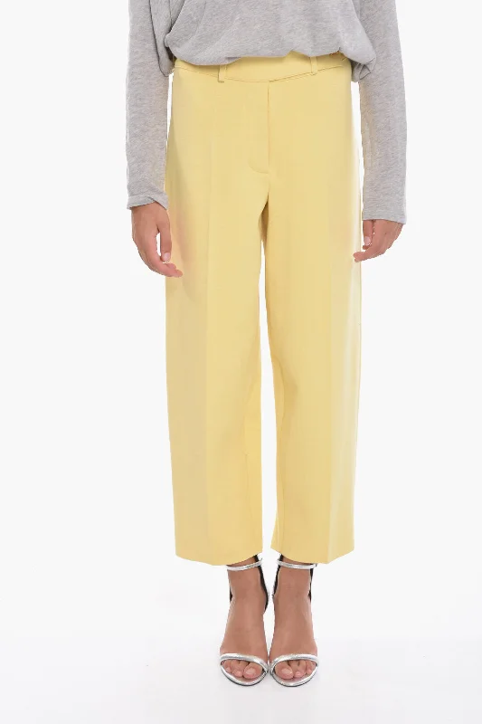 stylish joggers for women -Aeron Cropped MADELEINE Trousers with High Waist