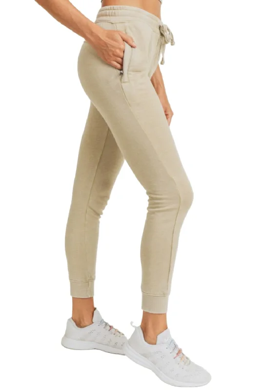 women's flared jeans -Mono B Skinny Fleece Joggers KP11576