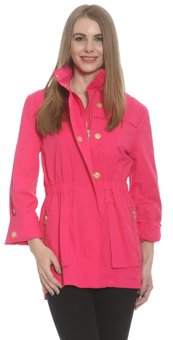 trendy quilted longline coats for women -Rain Jacket Anorak Hot Fushia Tess Women's