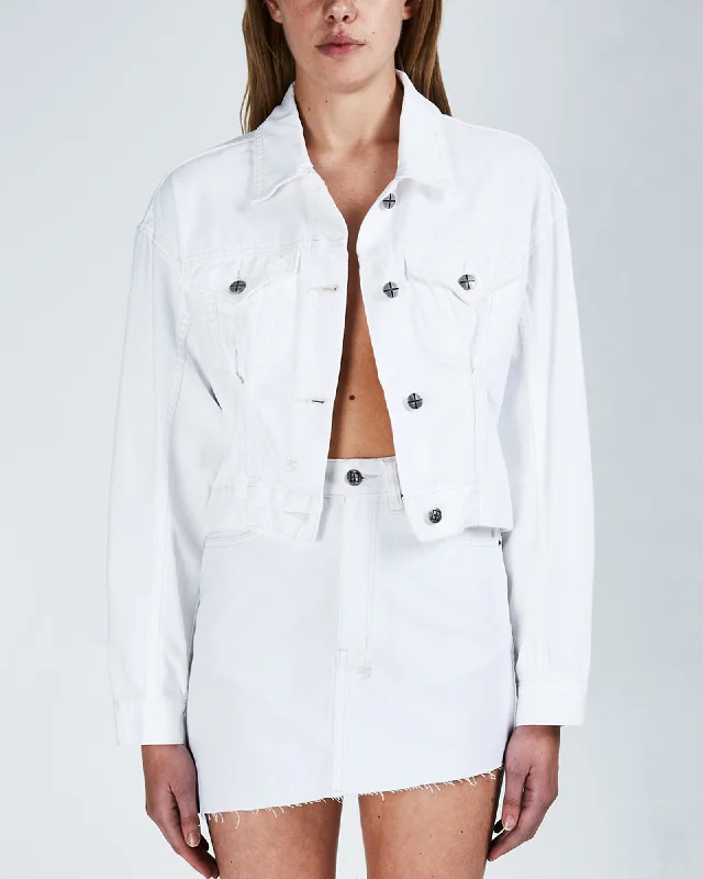 women's sporty bomber jackets -JUSTIFY JACKET FLY WHITE