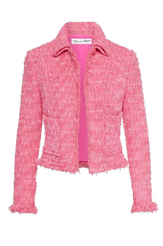 trendy parka coats for women -Ribbon Tweed Jacket