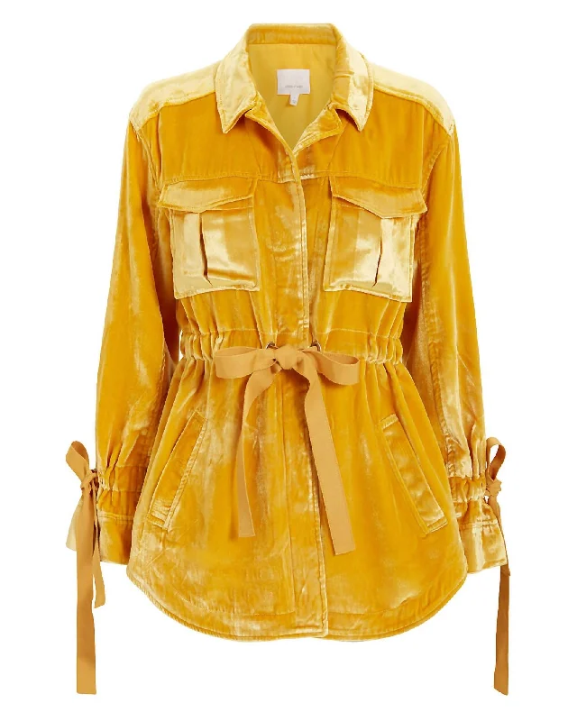 trendy plaid trench coats for women -Women's Mathieu Jacket In Yellow