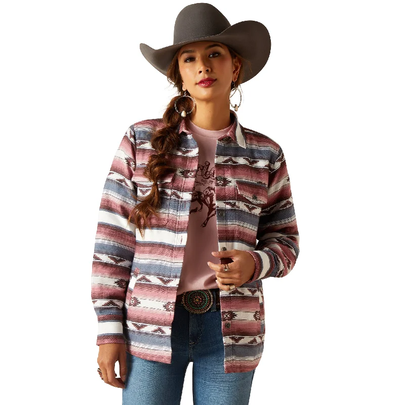 women's retro trench coats -Ariat Women's Buffalo Plaid Shirt Jacket, Baja Jacquard