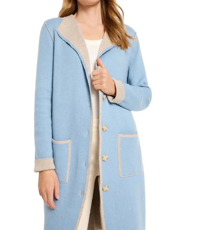 trendy sleeveless coats for women -Evening Chill Reversible Jacket In Stratus