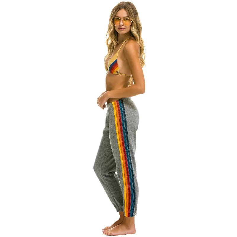 women's plaid skirts -5 Stripe Sweatpant (Heather Grey)