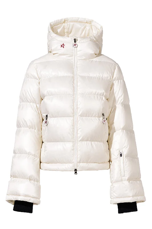 women's floral embroidered coats -Polar Flare Ski Jacket II - Snow White