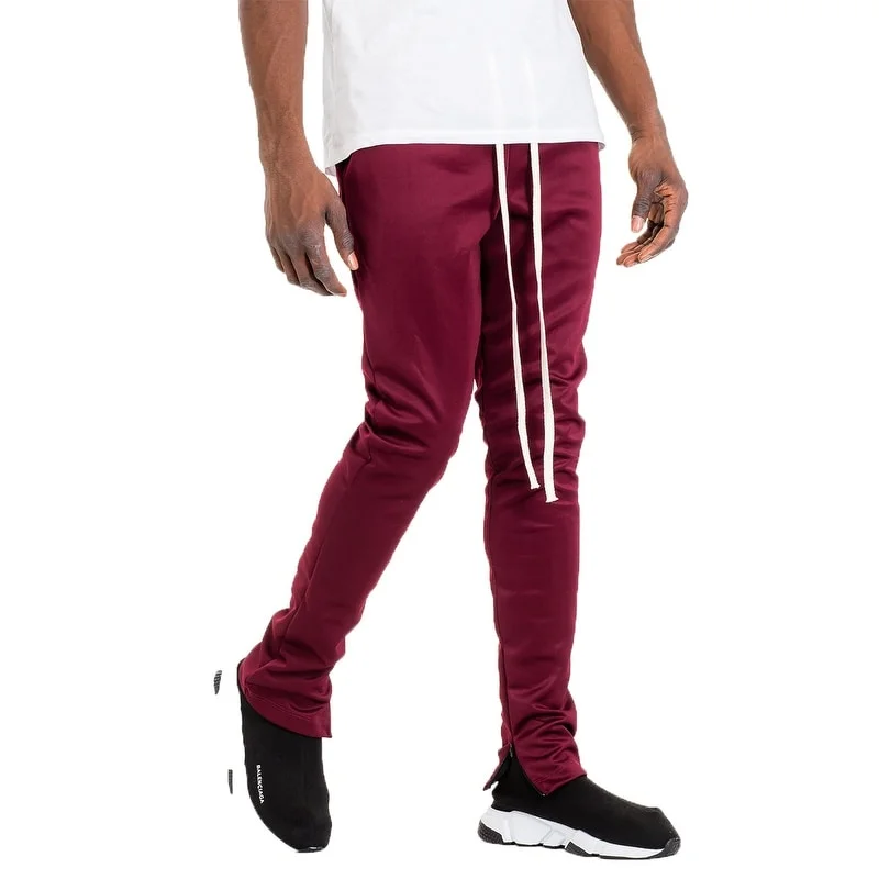 women's chiffon skirts -Simple Track Pants Burgundy