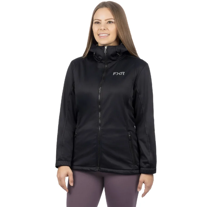 women's warm fleece coats -FXR Pulse Softshell Jacket Black/Grey