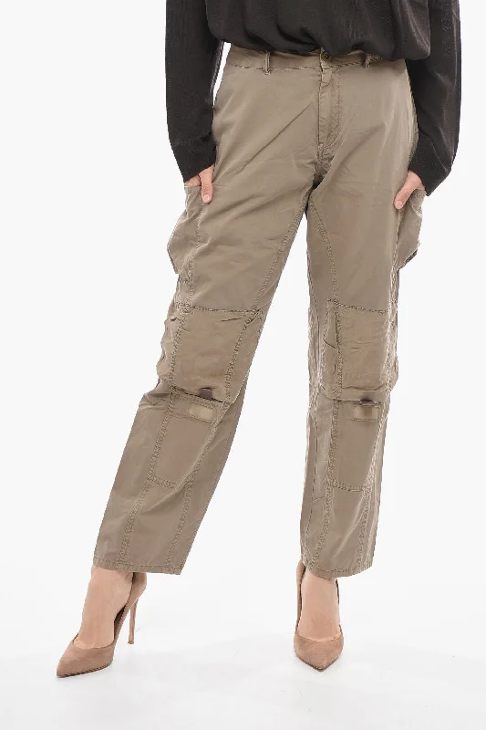 stylish joggers for women -John Elliott Hidden Closure Solid Color Cargo Pants