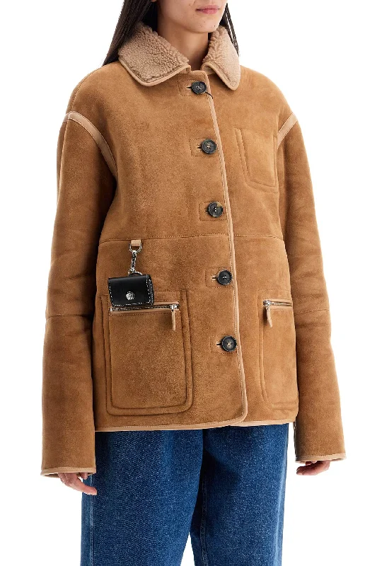 women's hooded winter coats -Saks Potts Ada Reversible Shearling Jacket