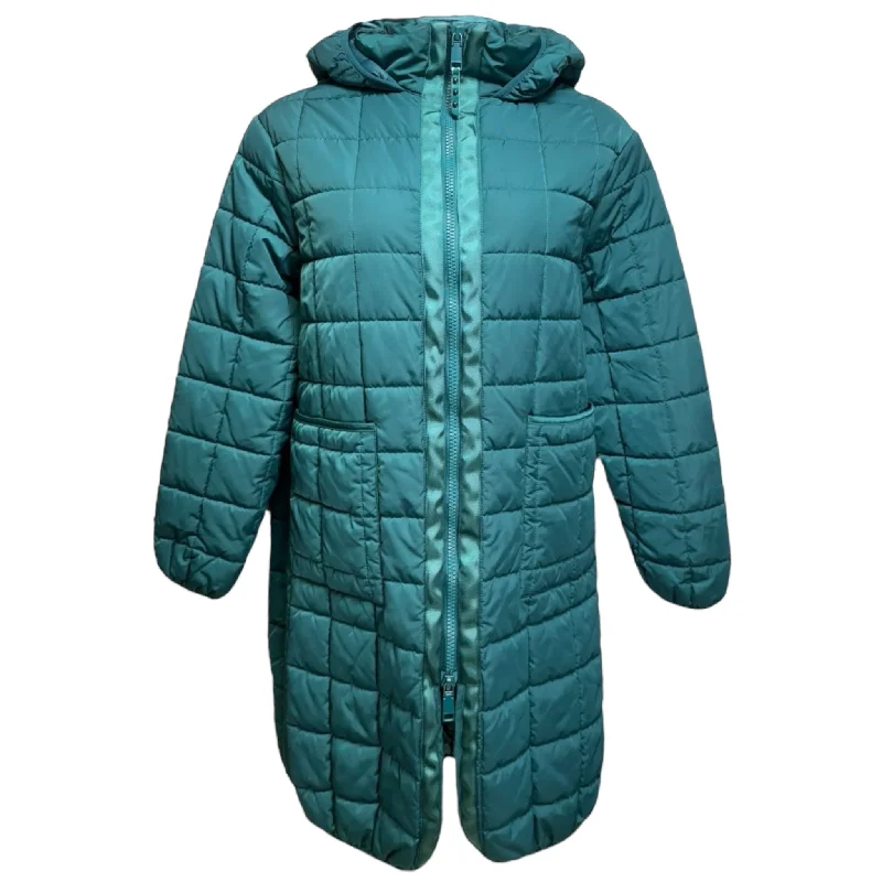 ladies' fleece bomber jackets -Box Quilted Hooded Coat Designer By Rebecca Minkoff In Green, Size: XL