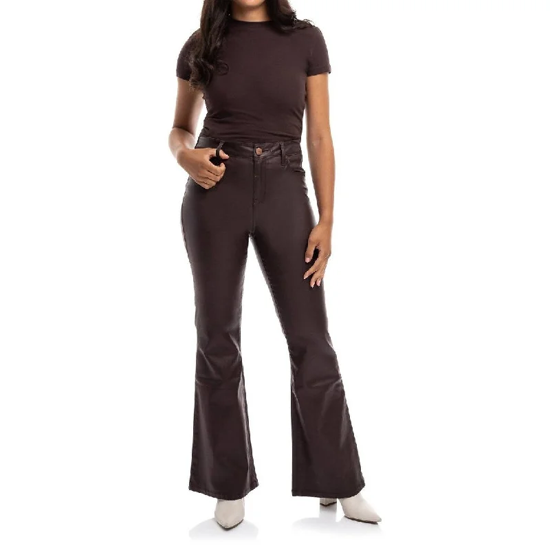 trendy corduroy pants for women -1822 Denim - Coated Slim Boot Cut Pant