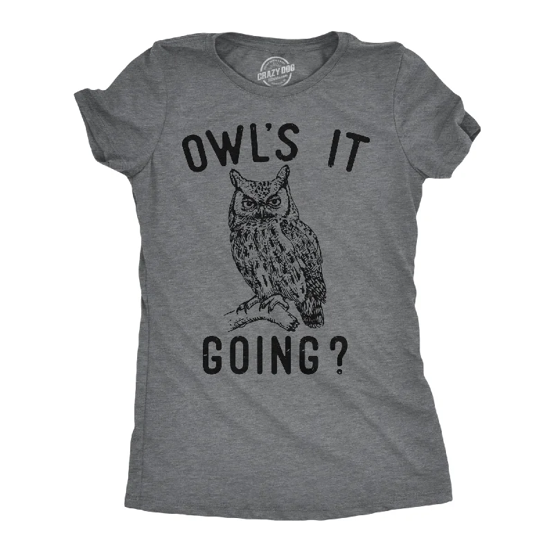 ladies' embroidered tops -Owls It Going Women's T Shirt